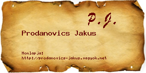 Prodanovics Jakus névjegykártya